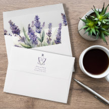 Monogramme Crest Lavender Mariage élégant