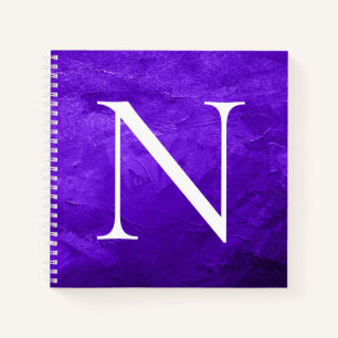 Monogramme Customisé initial Carnet blanc pourpre