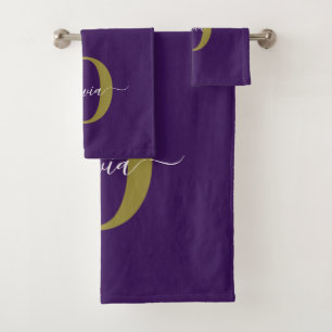 Monogramme customisé Nom du script Purple White Go