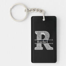 Monogramme d'argent initial R personnalisé Votre n
