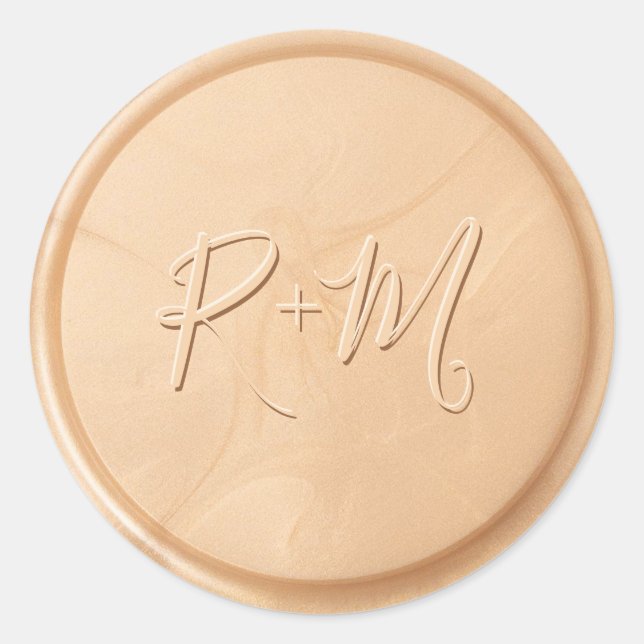 Monogramme Date ivoire Sticker cire de blé (Devant)