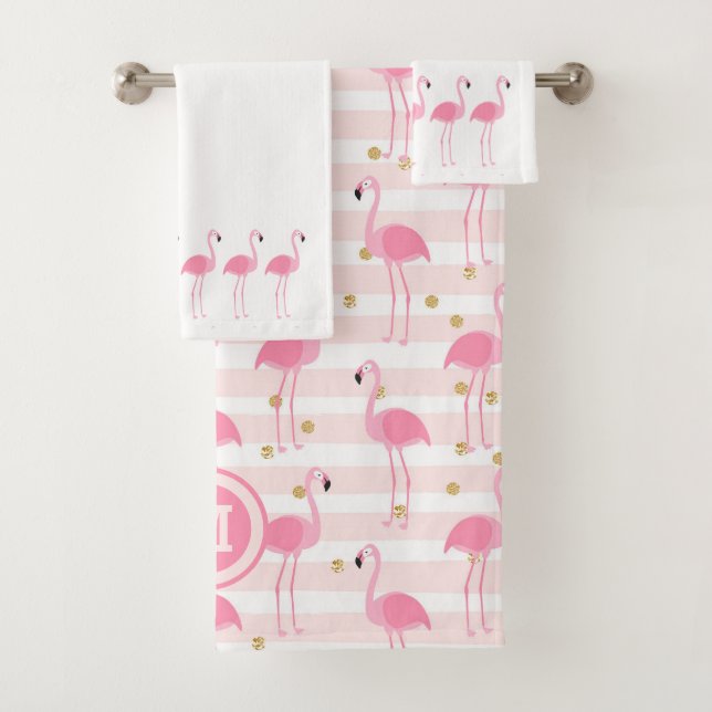 Monogramme de bande de Flamant rose rose tropicale (En situation)