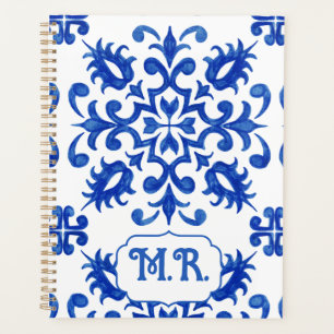 Monogramme de carreau bleu portugais