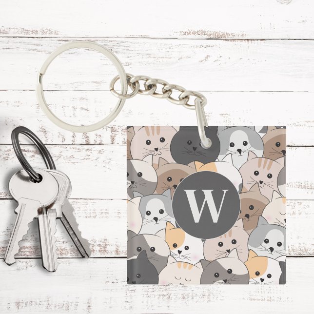 Monogramme de chats caricaturés mignons (Créateur téléchargé)