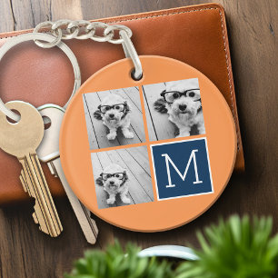 Monogramme de collection de photos orange et marin