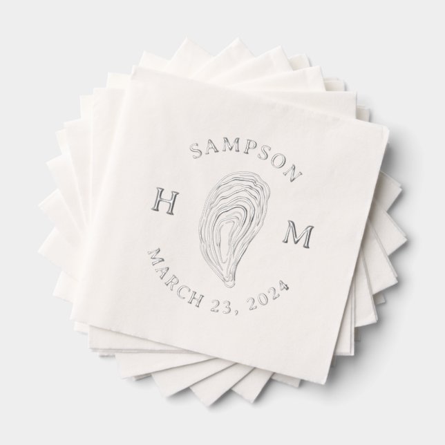 Monogramme de coquille d'huître marine avec nom Da (Insitu (empilé))