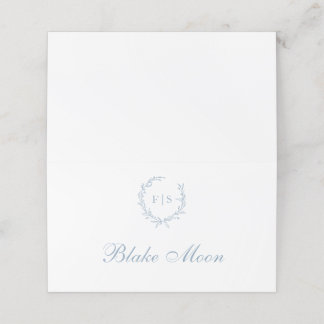 Monogramme de couronne bleu clair Cartes de placem