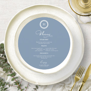 Monogramme de couronne Mariage Cartes de menu Dust