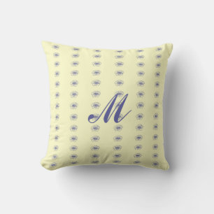 Monogramme de dessin de fleurs Oreiller motif