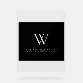 Monogramme de famille moderne Elégant gris noir