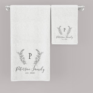 monogramme de famille rustique et nom personnalisé