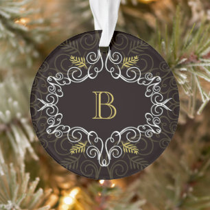 Monogramme de feuillage Gold Déco vintage