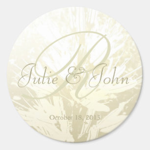 Monogramme de fleurs dorées mariages - Sticker 2