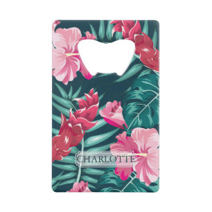 Monogramme de fleurs exotiques estivales