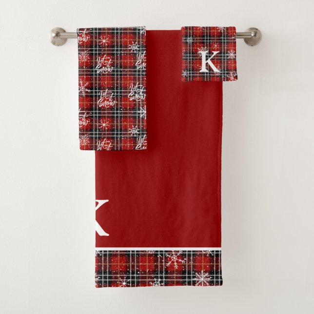 Monogramme de flocon de neige rouge noir Laisser n (En situation)