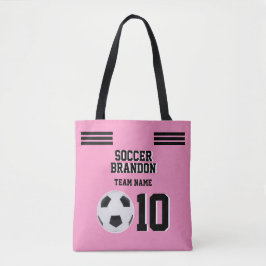 Monogramme de football sport rose sac fourre-tout