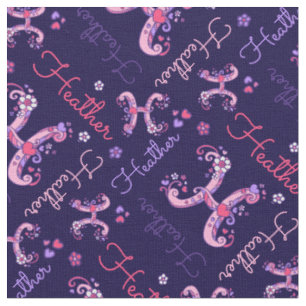 Monogramme de H et tissu nommé personnalisé de