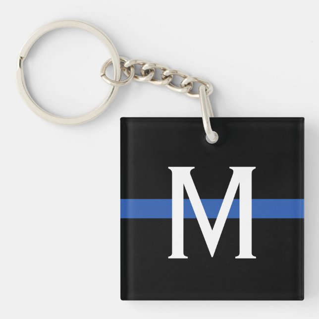 Monogramme de la ligne bleue mince de la police (Devant)