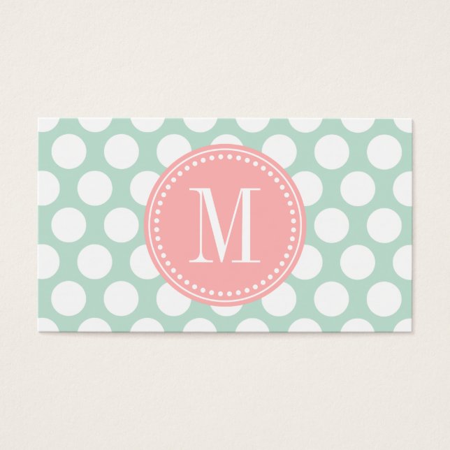 Monogramme de la menthe chic et des grands points  (Devant)