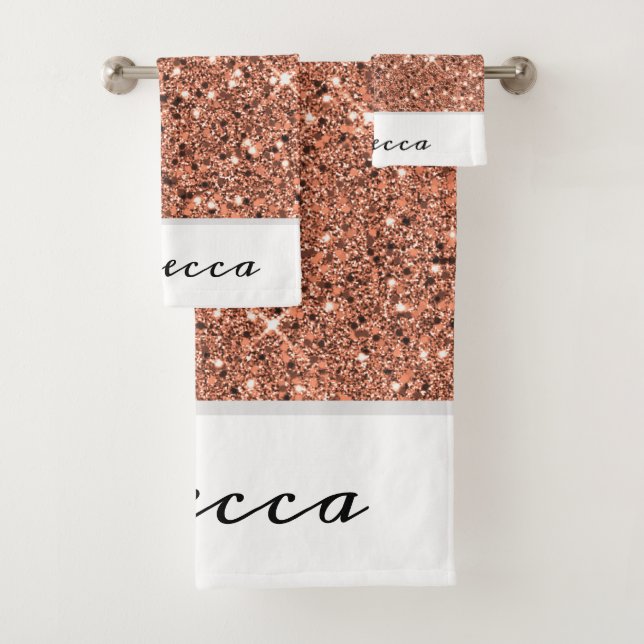 Monogramme de la Parties scintillant d'or Rose mod (En situation)