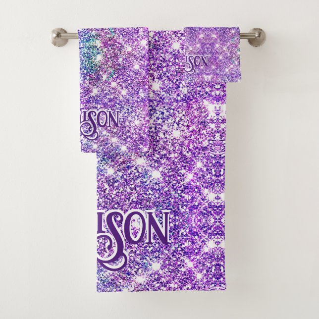 monogramme de la parties scintillant violette de l (En situation)