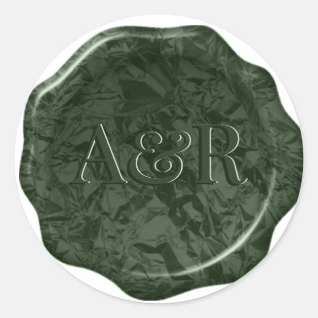 monogramme de l'autocollant Sage Green Wax Sticker (Devant)