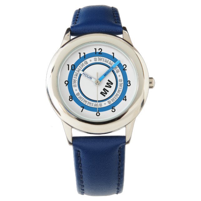 Monogramme de l'enfant nager Montre du cercle de t (devant)