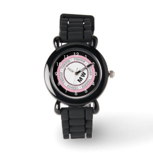 Monogramme de l'enfant Tennis Text Circle Montre r