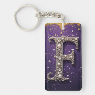 Monogramme de lettre F ornée de luxe en bijoux