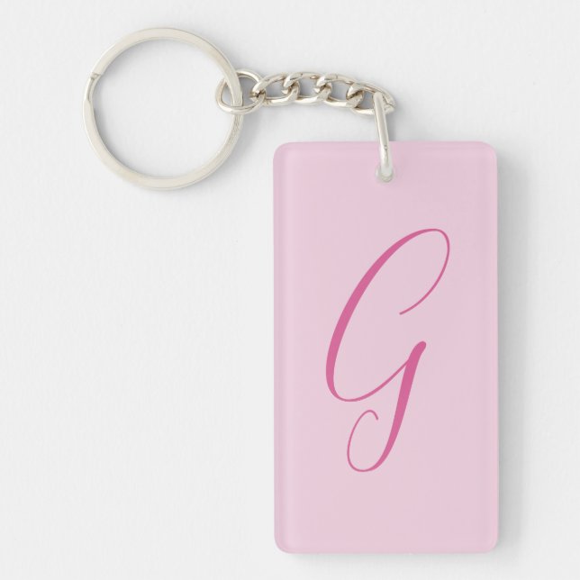 Monogramme de lettre initiale rose clair chic uni (Devant)