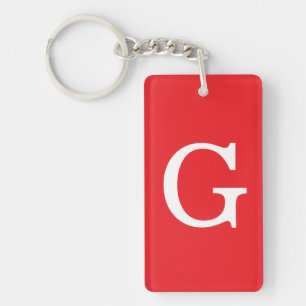 Monogramme de lettre initiale rouge blanc simple