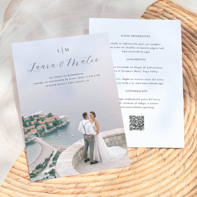 Monogramme de Mariage Invitation de Mariage Code Q (Créateur téléchargé)
