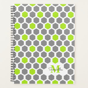 Monogramme de Motif géométrique gris vert chaux mo
