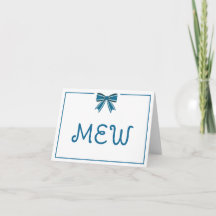 Monogramme de nœud bleu et blanc Prépa