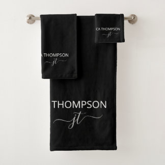 Monogramme de nom de fille de script simple noir m