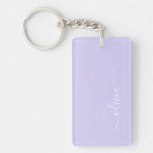 Monogramme de nom féminin écriture moderne violet 