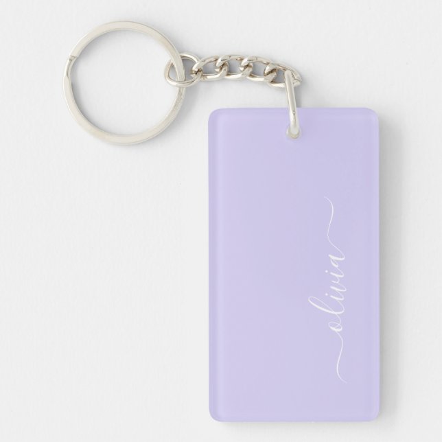 Monogramme de nom féminin écriture moderne violet  (Devant)