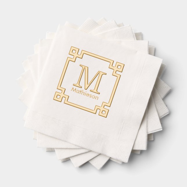 Monogramme de nom initial encadré par une clé grec (Insitu (empilé))