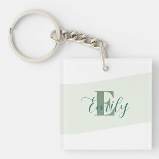 Monogramme de nom minimaliste rétro vert