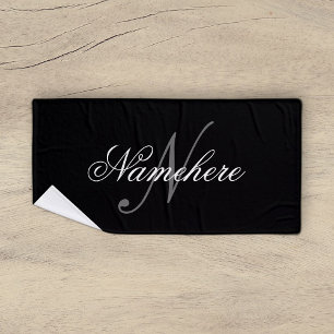 Monogramme de nom noir et blanc personnalisé uniqu