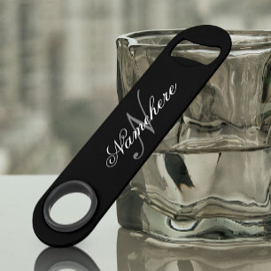 Monogramme de nom noir et blanc personnalisé uniqu