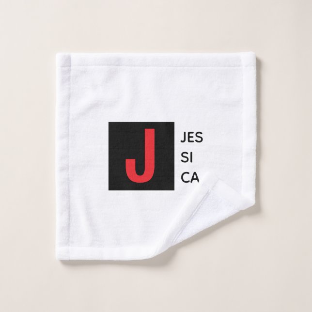 Monogramme de nom professionnel élégant moderne (Gant de toilette)