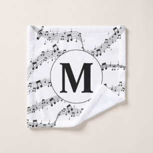 Monogramme de note de musique noire et blanche