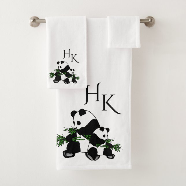 Monogramme de pandas géant (En situation)