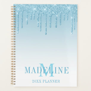 Monogramme de Parties scintillant bleu clair moder