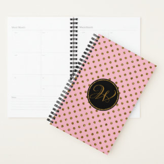 Monogramme de Parties scintillant noire rose moder