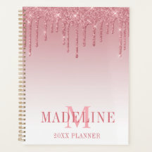 Monogramme de Parties scintillant rose poussiéreux