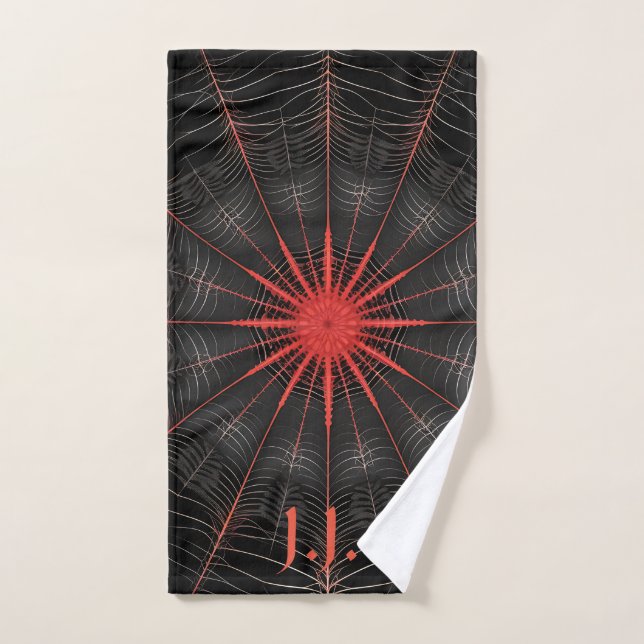Monogramme de pickleball noir et rouge gothique Sp (Serviette à main)