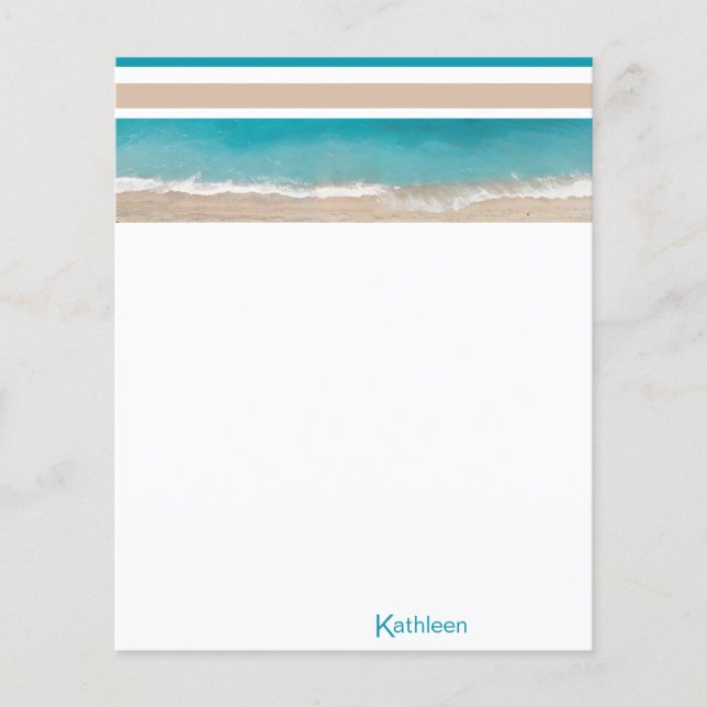 Monogramme de plage Tropical Papeterie personnalis (Devant)