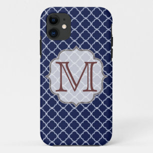 Monogramme de quart bleu marine IPHONE 5 Coque
